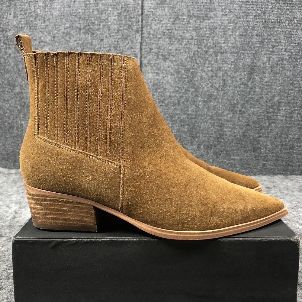 Marc Fisher LTD Chelsea Ankle Boots Womens 7.5 M Brown Suede Block Heel - Picture 8 of 16
